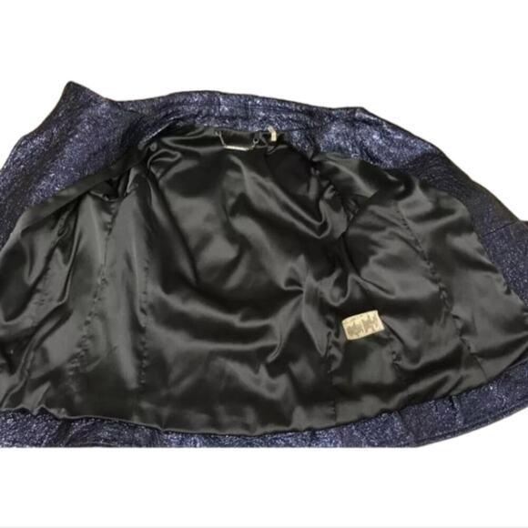 ELIE TAHARI WOMENS MAE LAMB LEATHER METALLIC Moto jacket size XL NEW $1798 MSRP - Picture 9 of 16